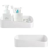 SUNFICON 2 Pack Shower Caddy Adhesive Bathroom Shelf Organizer No Drilling Shower Shelf Bath Esse...