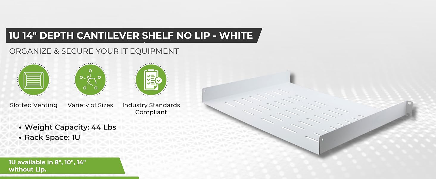 NavePoint 19-inch wide rack shelf