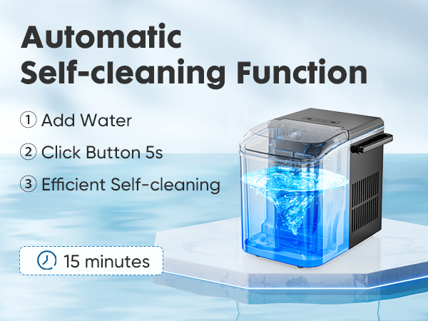 Countertop Ice Maker, Portable Ice Machine Self-Cleaning