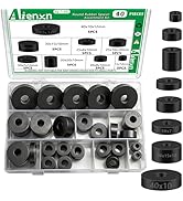 Aienxn 40PCS 8 Sizes Black Round Rubber Spacer Assortment Kit, Multi Purpose Rubber Bushings Anti...