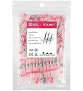 Kuject 50PCS Solder Seal Wire Connectors AWG 22-18, Red Solder Seal Heat Shrink Butt Connectors T...