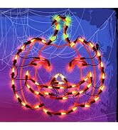 LAMPHOME 13.3'' Halloween Decorations Window Silhouette Holiday Displays, Light Up Halloween Wind...