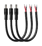 16AWG DC5525 Power Cable, 5.5mm x 2.5mm Male Barrel Plug Connector, 0.8ft DC Power Cord for CCTV ...