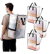 TAILI 4 Pack Clear Moving Bags w/Adjustable Backpack Straps, Moving Supplies, Moving Boxes Altern...