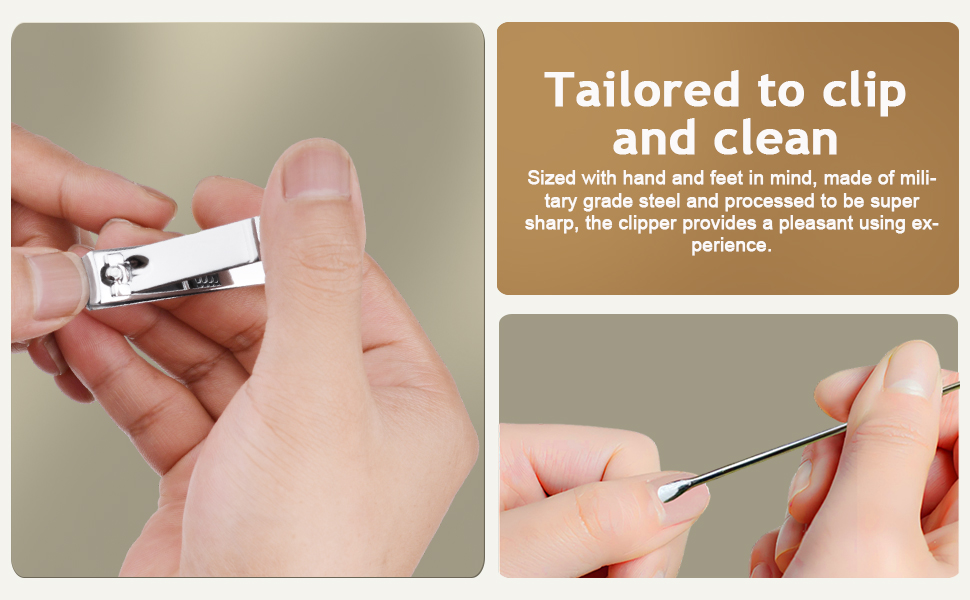 Nail clippers nail pusher cleaner cuticle pusher