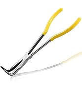 LEONTOOL 11 Inches Long Reach 90-Degree Bent Needle Nose Pliers for Hard-to-Reach Narrow Spaces a...