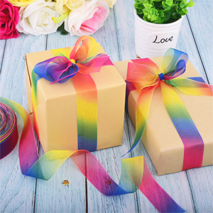 a roll rainbow ribbon