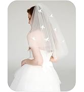 YAEISM Mini Bow Veils Short Wedding Veil with Bows White Sparkly Bachelorette Veil Clip Hair Bow ...