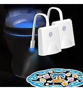 LAVAED 2 Pack Toilet Nights Lights 16 Color Changing,Motion Sensor Activated LED Projection Night...