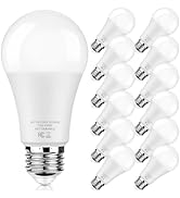LED Light Bulbs 100W Equivalent 1500 Lumens, A19 13W 4000K Neutral White Non-Dimmable, Super Brig...