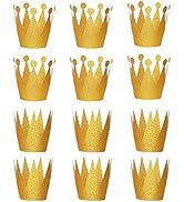 3 otters Gold Crown Hats, 12PCS Party Crown Hats Caps for Birthday Wedding Celebration