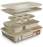 Bakken Swiss - Bakeware Set – 6 Piece – Stackable, Deluxe, Non-Stick Baking Pans for Professional...