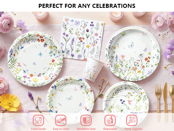 wildflower paper plate