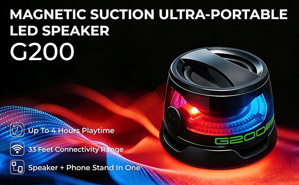 MAGNETIC SUCTION ULTRA-PORTABLE LED SPEAKER