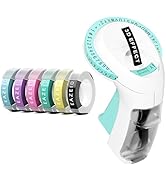 EazeID Embossing Label Maker with 6PK Macaroon Tapes, Vintage Embosser Retro Label Printer Portab...