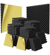 48 Pack 1.5"X12"X12" Acoustic Foam, Self Adhesive Sound Proof Egg Crate Foam(Most Soundproofing D...