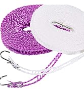 Foshine 2 Pack Clotheslines 1.64ft Length Camping Clothesline Clothes White Purple Drying Rope Po...