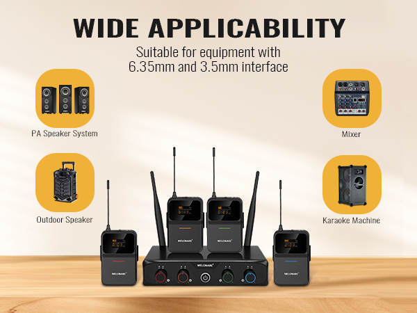 MELONARE 4-Channel Wireless Microphone System