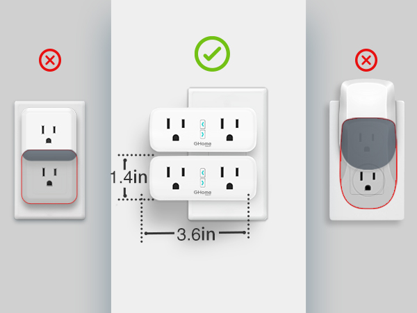 GHome Smart Plug Outlet Extender 15A