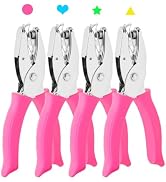 UCEC 4PCS Hole Punch Set for Crafts, Mini Hole Punch with 1/4" Circle, Heart, Star & 3/16" Triang...