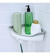 SlipX Solutions Corner Shower Basket Caddy, Storage Organizer, Adjustable Power Lock Suction Cups...
