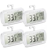 Waterproof Refrigerator Fridge Thermometer, Digital Freezer Room Thermometer, Max/Min Record Func...