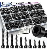 Taiss 430PCS M3 Self Tapping Screws,Hex Socket Cap Head Carbon Steel Wood Screws Assortment Kit,1...