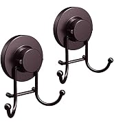 HOME SO Suction Cup Hooks for Shower, Bathroom, Kitchen, Glass Door, Mirror, Tile – Loofah, Towel...