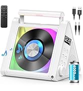 Greadio Portable CD Player with Bluetooth & RGB Colorful Lights, 4000mAh Rechargeable Home & Pers...