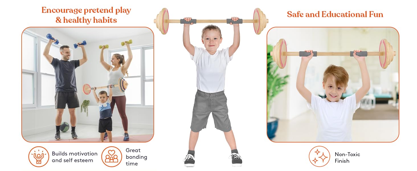 Wooden Play Workout Weights