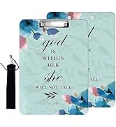 Plastic A4 Clipboard and Flannel Pen Bag Combination, Low Profile Metal Clip, Decorative, Office,...