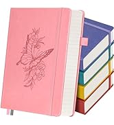 5 Pack Lined Notebook Journal for Women, 312 Numbered Pages Thick Notebooks Bulk, 100gsm No Bleed...