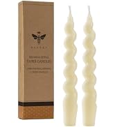 DEYBBY White Beeswax Spiral Candle, 7 inch 2 Pack Twisted Pure Beeswax Candles for Home Meditatio...