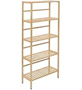 Honey-Can-Do 5-Tier Bamboo Adjustable Bookshelf, Natural