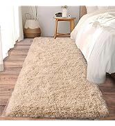 Ailyei Soft Runner Rugs for Bedroom Hallways, 2x6 Beige Camel Fluffy Shag Throw Area Rug Non Slip...