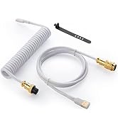 GUNMJO Starlight Coiled USB C Keyboard Cable for Gaming Keyboard, Double-Sleeved Mechanical Keybo...