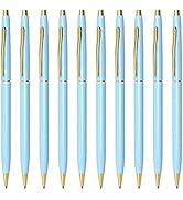 Cambond Ballpoint Pens Blue Pens - Fancy Pens Black Ink 1.0 mm Medium Metal Pen Retractable Smoot...