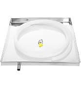Mikikit Air Conditioner Drip Pan, Portable AC Drip Pan Stainless Steel AC Drain Pan with 6.5 FT D...