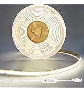 GXILEE COB LED Strip Lights Natural White 4000K CRI92+, DC 5V 6 ft Led Light Strip with Dimmer Sw...