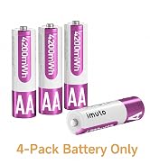 imuto 4200mWh Rechargeable AA Lithium Batteries 4-Pack, 1.5V High Power