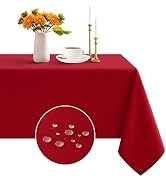 Romanstile Christmas Rectangle Tablecloth - Waterproof and Wrinkle Resistant Washable Polyester T...