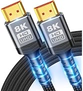 8K Long HDMI Cable 2.1, 20FT Ultra HD Cable High-Speed Lead 48Gbps, HDMI Braided Cables (8K@60Hz ...