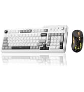 Aula F3099 Wireless Keyboard with Media Knob RGB Backlit Gaming Keyboard +SOLAKAKA SM802 Wireless...