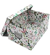 GUOZI Collapsible Storage Box, Decorative Memory box with Lid & Metal Reinforced Corners, Cardboa...