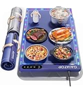 Gaiatop Warming Mat for Food with Trivet & Light, Plateful Food Warming Mats for Countertop, 6 Te...