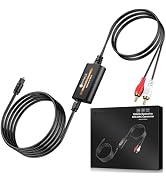 Neoteck 192kHz DAC Converter 7ft/2.1m Optical to RCA Cable | SPDIF to RCA Digital to Analog Conve...