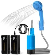 AZXJC portable outdoor shower, LED lighting, USB charging, detachable battery, campsite shower pu...