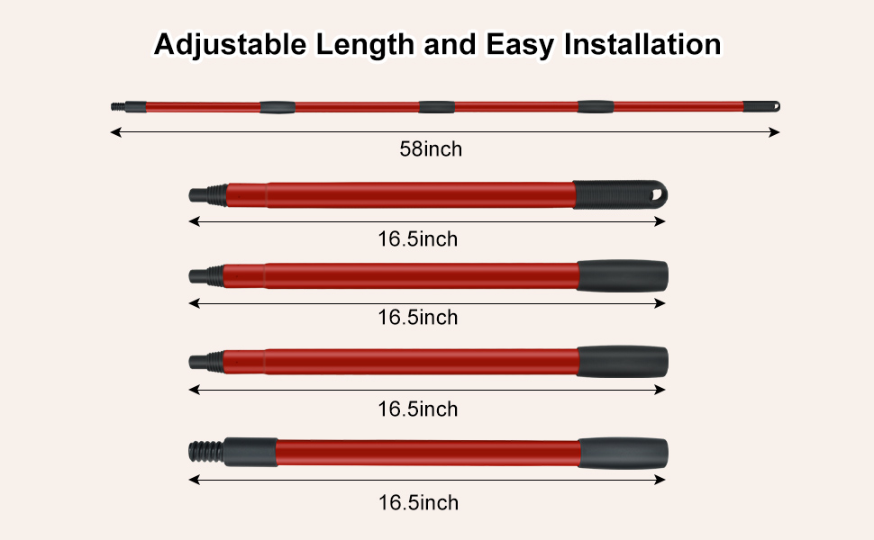 size of ocedar mop handles