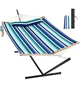 Homgava Two Person Hammock with Stand for Outside Heavy Duty, Outdoor Patio Hammock with Portable...