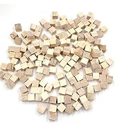 Wood Blocks for Crafting, Unfinished Wood Cubes, 1/2 Inch Natural Wooden Blocks, Pack of 180 Wood...